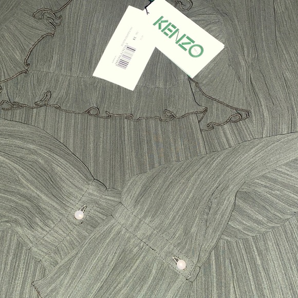 Kenzo Green Pleated Blouse – Size 34 / Small – New with Tags - Picture 7 of 7
